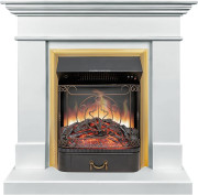 Каминокомплект California SFT (Разборный) - Белый с очагом Majestic FX Brass
