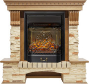 Каминокомплект Pierre Luxe - Дуб / Сланец с очагом Majestic FX M Black RC