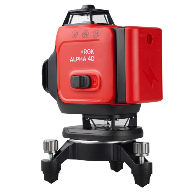 Лазерный уровень RGK ALPHA 4D с калибровкой с зелёным лучом