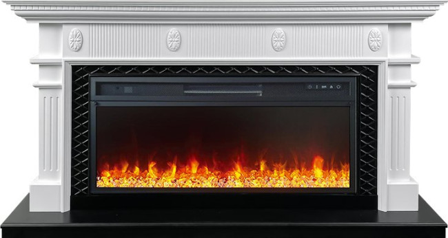 Каминокомплект Carlyle - Белый с черным с очагом Vision 42 LED