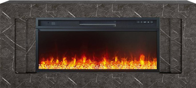 Каминокомплект Line 42 SFT Stone Touch - Серый мрамор с очагом Vision 42 LED