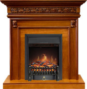 Каминокомплект Valletta - Орех с очагом Fobos FX Black