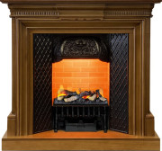 Каминокомплект Chelsea - Орех с очагом Cassette 400 LNH-INT (с дровами)