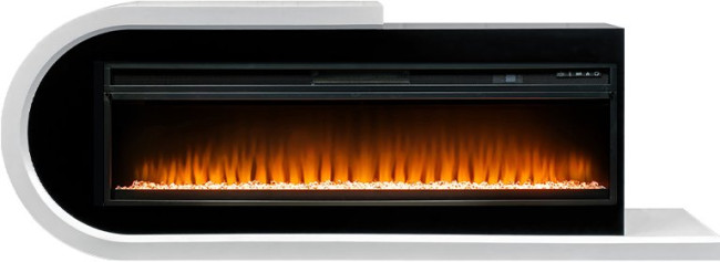 Каминокомплект Basel 60 L - Белый с черным с очагом Vision 60 LED