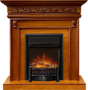 Каминокомплект Valletta - Орех с очагом Fobos FX M Black RC