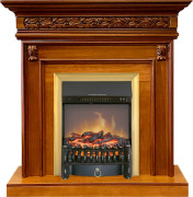Каминокомплект Valletta - Орех с очагом Fobos FX M Brass Каминокомплект Valletta - Орех с очагом Fobos FX M Brass