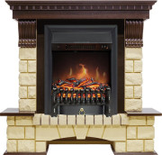 Каминокомплект Pierre Luxe - Темный дуб / Шампань с очагом Fobos FX Black