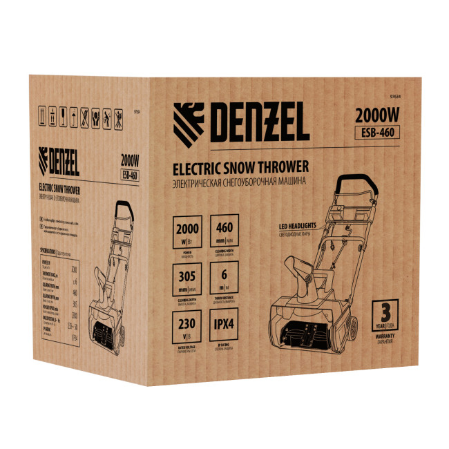 Электрическая снегоуборочная машина ESB-460, 2 кВт Denzel Электрическая снегоуборочная машина ESB-460, 2 кВт Denzel
