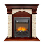 Каминокомплект Dublin (Разборный) - Орех каньон / Сланец  с очагом Aspen Black
