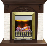 Каминокомплект Bern Сланец мелкий белый / Темный дуб с очагом Danville Antique Brass FB2 Каминокомплект Bern Сланец мелкий белый / Темный дуб с очагом Danville Antique Brass FB2