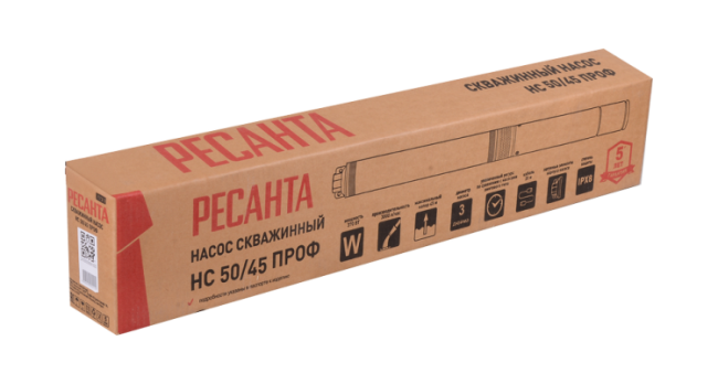 Скважинный насос Ресанта НС 50/45 (d.75 mm, кабель 20 м)