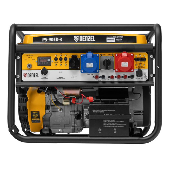 Генератор бензиновый PS 90 ED-3, 9.0 кВт, переключение режима 230 В/400 В, 25 л, электростартер Denzel Генератор бензиновый PS 90 ED-3, 9.0 кВт, переключение режима 230 В/400 В, 25 л, электростартер Denzel