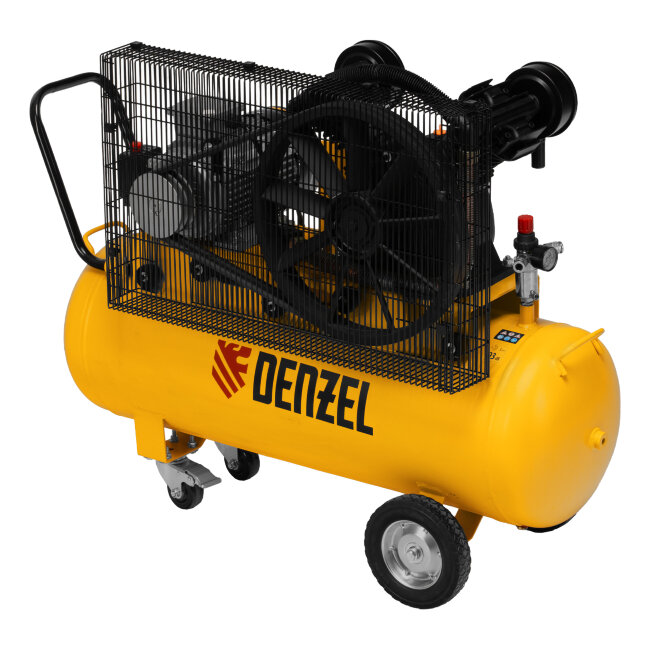 Компрессор воздушный рем. привод BCV 4000-T/100, 4,0 кВт, 100 литров, 690 л/мин Denzel