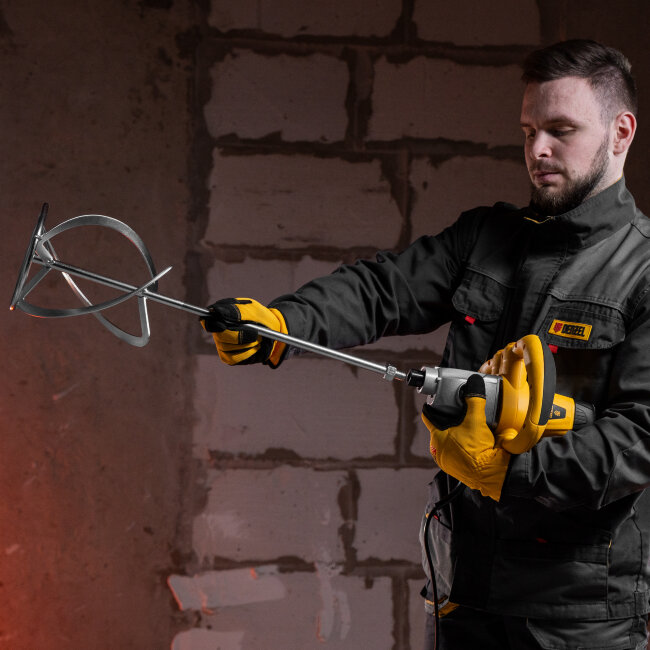 Миксер строительный EM-1-1600, 1600 Вт, 180-460/300-750 об/мин Denzel