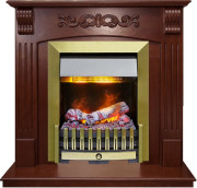 Каминокомплект Sorrento угловой - Орех с очагом Danville Antique Brass FB2