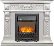 Каминокомплект Corsica - Матовый белый (Ширина 1100) с очагом Aspen Black Каминокомплект Corsica - Матовый белый (Ширина 1100) с очагом Aspen Black
