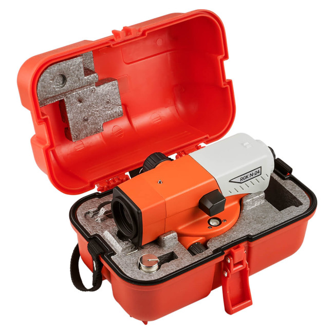 Комплект оптический нивелир RGK N-24 с поверкой + штатив S6-N + рейка AMO S4