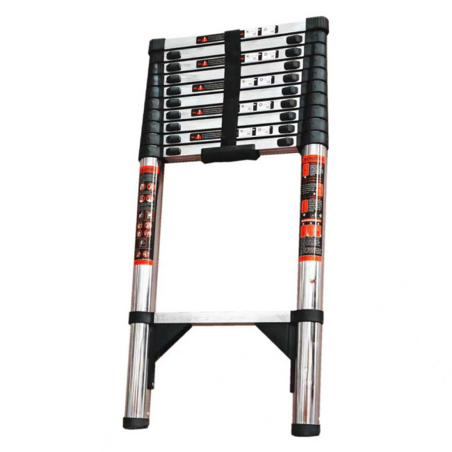 Лестница телескопическая 3,1 м TM-1031СС (нержавеющая сталь)