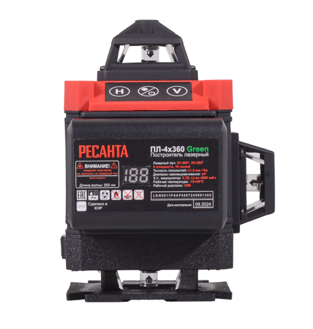 Построитель лазерный Ресанта ПЛ-4Х360 Green
