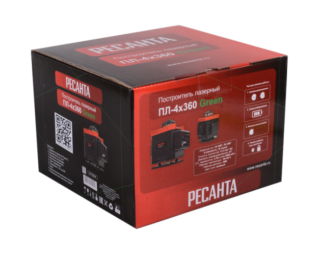 Построитель лазерный Ресанта ПЛ-4Х360 Green