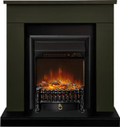 Каминокомплект Bergen (Разборный) - Темная олива (Ширина 900 мм) с очагом Fobos FX M Black RC