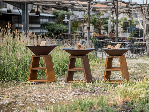 Уличный гриль Coeo TRIO 98 - CORTEN (Высота 110)