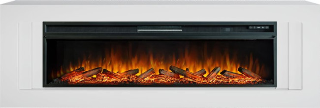 Каминокомплект Line 60 - Белый с очагом Vision 60 LOG LED
