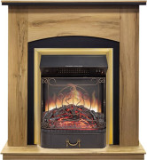 Каминокомплект Barcelona (Разборный) - Дуб галифакс с очагом Majestic FX M Brass