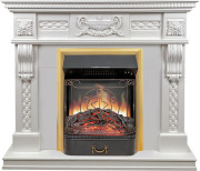 Каминокомплект Corsica - Матовый белый (Ширина 1100) с очагом Majestic FX Brass Каминокомплект Corsica - Матовый белый (Ширина 1100) с очагом Majestic FX Brass