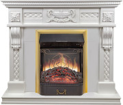 Каминокомплект Corsica - Матовый белый (Ширина 1100) с очагом Majestic FX M Brass Каминокомплект Corsica - Матовый белый (Ширина 1100) с очагом Majestic FX M Brass