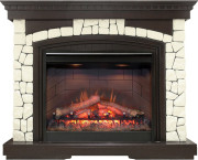 Каминокомплект Glasgow - Темный дуб / Белый (Высота 1070 мм) с очагом Symphony 26'' DF2608-INT Каминокомплект Glasgow - Темный дуб / Белый (Высота 1070 мм) с очагом Symphony 26'' DF2608-INT