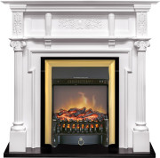 Каминокомплект Oxford - Белый с очагом Fobos FX M Brass