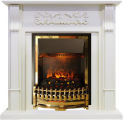 Каминокомплект Venice - Фактурный белый с очагом Atherton