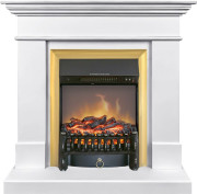 Каминокомплект California STD CRM (Разборный) - Санд сноу с очагом Fobos FX M Brass Каминокомплект California STD CRM (Разборный) - Санд сноу с очагом Fobos FX M Brass