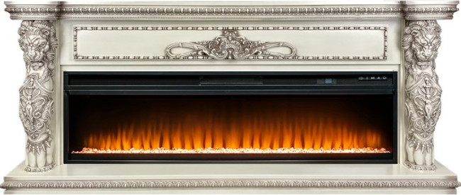 Каминокомплект Windsor 60 - Слоновая кость с темной патиной с очагом Vision 60 LED