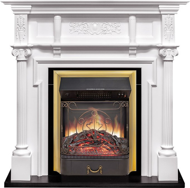 Каминокомплект Oxford - Белый с очагом Majestic FX M Brass