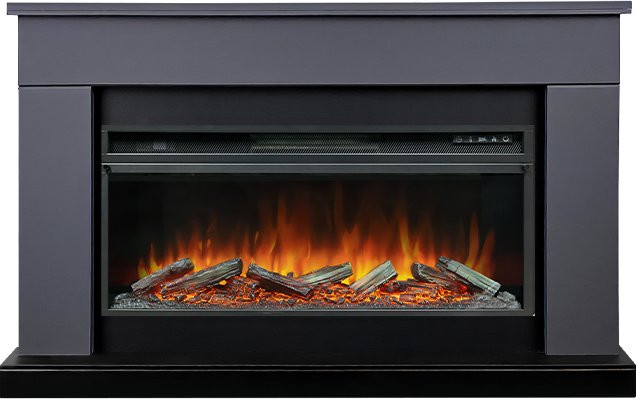 Каминокомплект Bergen (Разборный) - Серый графит (Ширина 1370 мм) с очагом Vision 42 LOG LED