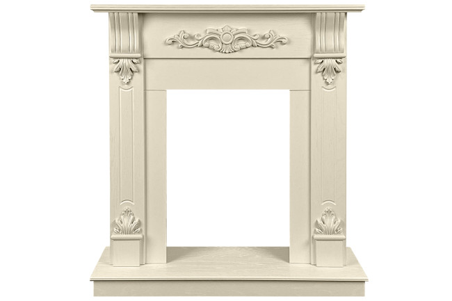 Каминокомплект Palermo SFT (Разборный) - Слоновая кость с очагом Aspen Black