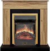 Каминокомплект Bergen (Разборный) - Дуб галифакс (Ширина 900 мм) с очагом Majestic FX Brass