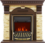 Каминокомплект Dublin - Темный дуб / Сланец с очагом Aspen Gold