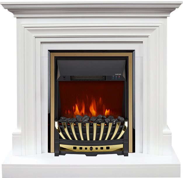 Каминокомплект Bradford - Белый с очагом Aspen Gold