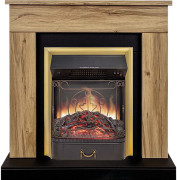 Каминокомплект Bergen (Разборный) - Дуб галифакс (Ширина 900 мм) с очагом Majestic FX M Brass