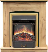 Каминокомплект Barcelona (разборный) - Дуб золотой с очагом Majestic FX Brass