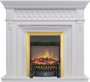 Каминокомплект Alexandria - Белый с очагом Fobos FX M Brass Каминокомплект Alexandria - Белый с очагом Fobos FX M Brass