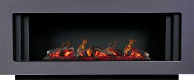 Каминокомплект Line SFT - Серый графит с черным с очагом Design L1000RF 3D PS/LOG