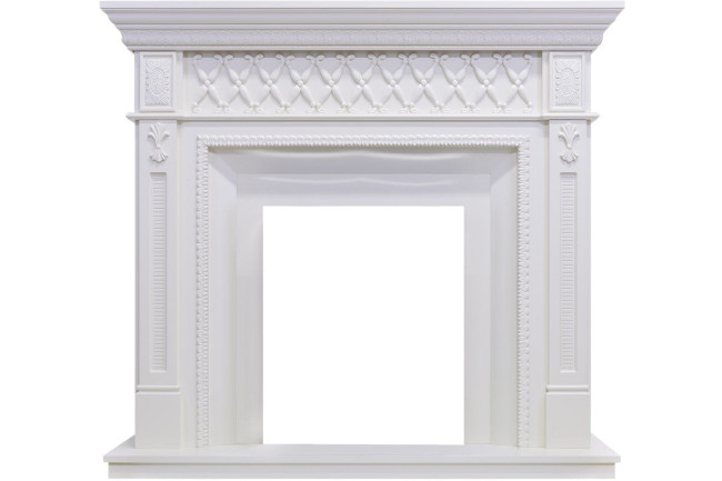 Каминокомплект Alexandria - Белый с очагом Majestic FX Black Каминокомплект Alexandria - Белый с очагом Majestic FX Black