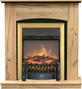 Каминокомплект Barcelona (разборный) - Дуб золотой с очагом Fobos FX M Brass