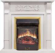 Каминокомплект Venice - Фактурный белый с очагом Majestic FX M Brass