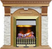 Каминокомплект Dublin - Дуб / Сланец белый с очагом Danville Antique Brass FB2 Каминокомплект Dublin - Дуб / Сланец белый с очагом Danville Antique Brass FB2