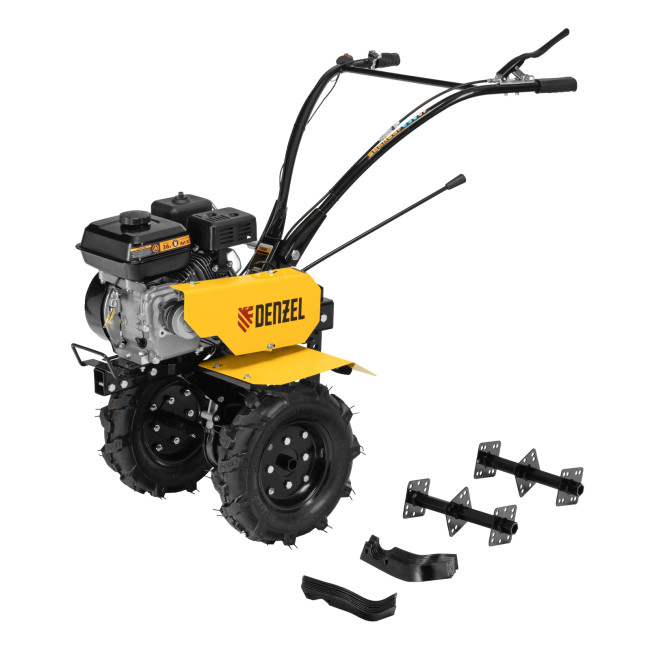Мотоблок DPT-170, 7 л.с., ремен.сцеп, шир 85 см, глуб 35 см,фрез 3х3,ШОМ,скор 2В/1Н,кол 8" Denzel